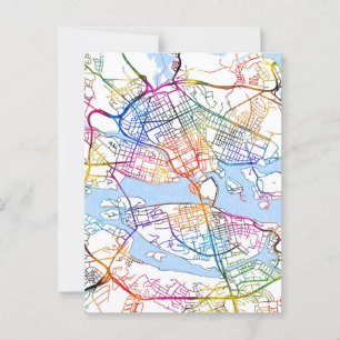 Stockholm Sweden City Map Postcard