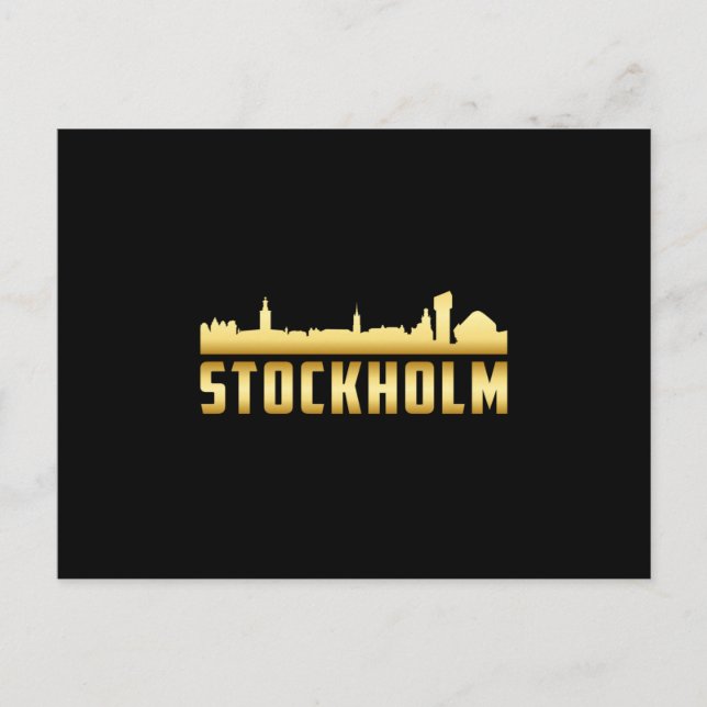 Stockholm Sweden City Skyline Cityscape Funny Gift Postcard (Front)