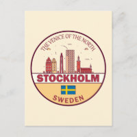 Stockholm Sweden City Skyline Emblem