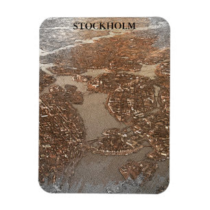 Stockholm Sweden City View Sky Magnet
