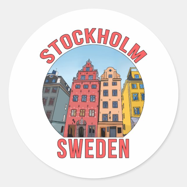 Stockholm Sweden Classic Round Sticker (Front)