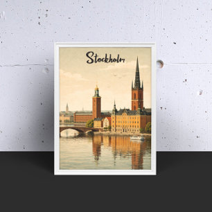 Stockholm Sweden Contemporary Elegant City Art Poster