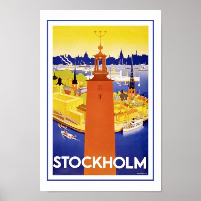 Stockholm Sweden Europe Vintage Travel Posters (Front)
