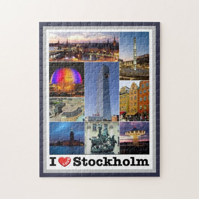 Stockholm - Sweden - I Love - Jigsaw Puzzle (Vertical)