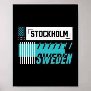 Stockholm Sweden Modern Urban Typography Design Poster