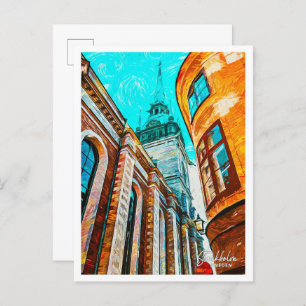 Stockholm Sweden Oil Paint City Landscape Postcard