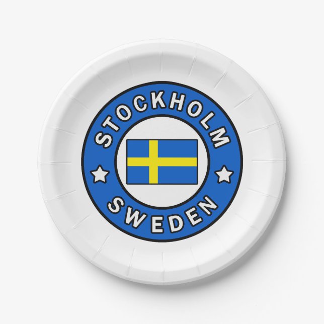 Stockholm Sweden Paper Plate (Front)