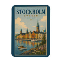 Stockholm Sweden Skyline Illustration Travel Art