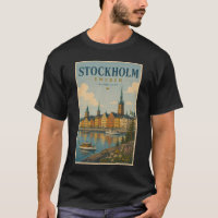 Stockholm Sweden Skyline Illustration Travel Art