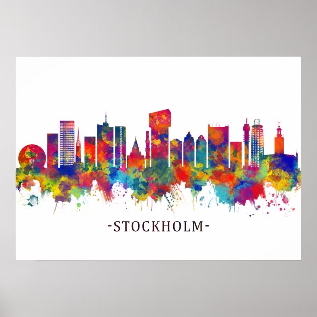 Stockholm Sweden Skyline Poster (Front)