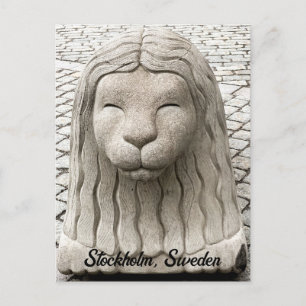 Stockholm Sweden Stone Lion Old Town Personalise Postcard
