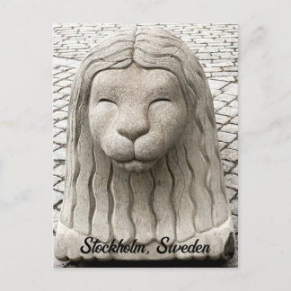 Stockholm Sweden Stone Lion Old Town Personalise Postcard