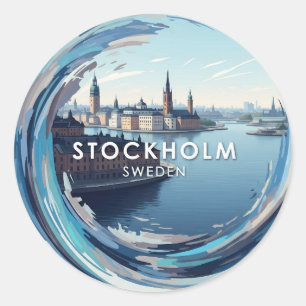 Stockholm Sweden Travel Classic Round Sticker