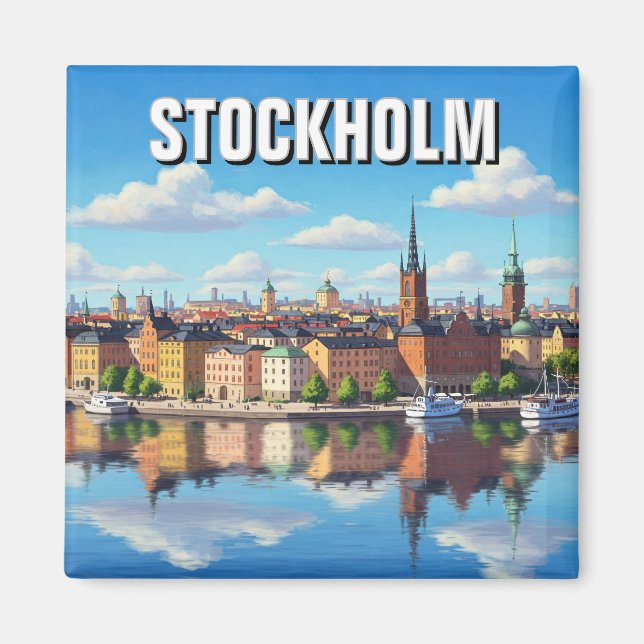 Stockholm Sweden Travel Magnet (Front)