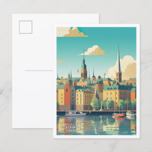Stockholm Sweden Travel Place illustration Postcard