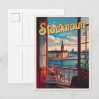 stockholm sweden travel vintage balcony view gifts