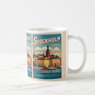 stockholm sweden travel vintage waterfront gifts coffee mug
