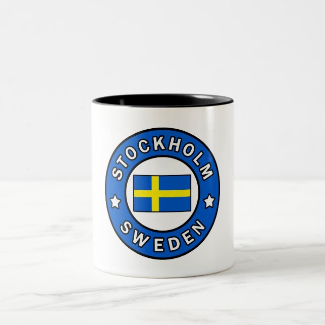 Stockholm Sweden Two-Tone Coffee Mug (Center)
