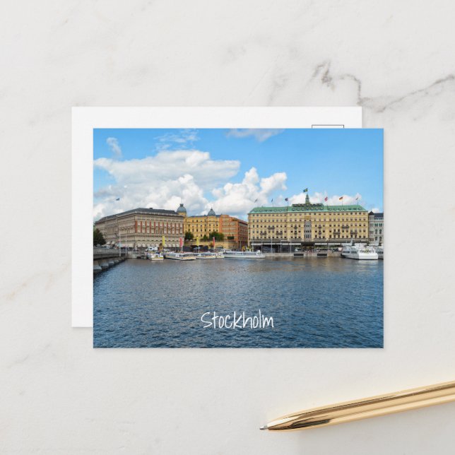 Stockholm Sweden view Postcard (Front/Back In Situ)