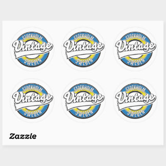 Stockholm Sweden vintage logo Classic Round Sticker