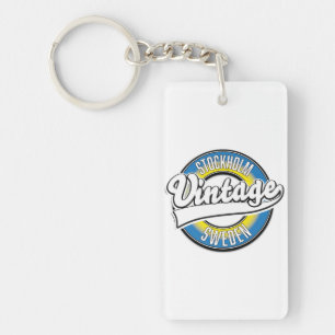 Stockholm Sweden vintage logo Key Ring
