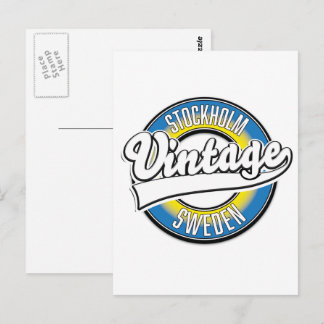 Stockholm Sweden vintage logo Postcard