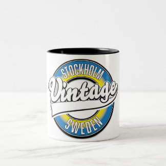 Stockholm Sweden vintage logo Two-Tone Coffee Mug