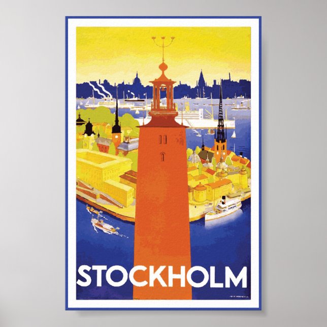Stockholm Sweden Vintage Poster (Front)