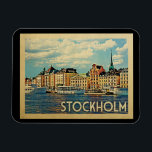 Stockholm Sweden Vintage Travel Magnet<br><div class="desc">Stockholm Sweden design in Vintage Travel style featuring a lovely coastal river setting.</div>