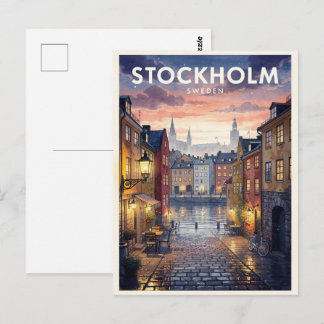 Stockholm Sweden Vintage Travel Postcard