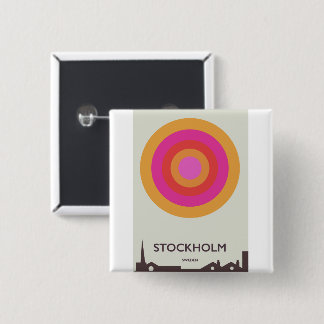 Stockholm,Sweden vintage travel poster. 15 Cm Square Badge