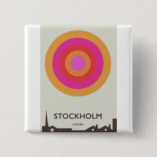 Stockholm,Sweden vintage travel poster. 15 Cm Square Badge
