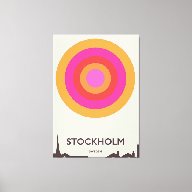 Stockholm,Sweden vintage travel poster. Canvas Print (Front)