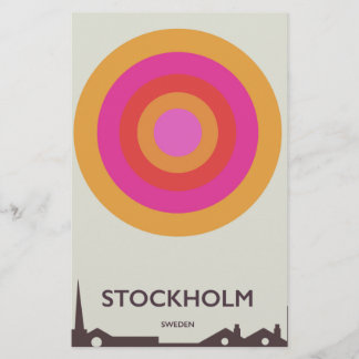 Stockholm,Sweden vintage travel poster. Stationery