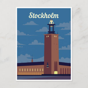 Stockholm Sweden vintage travel scandinavia  Postcard