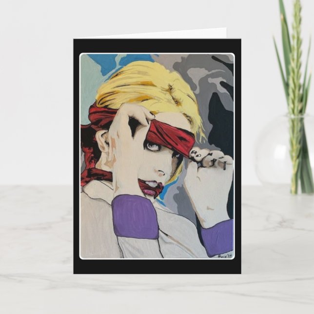 'Stockholm syndrome' Painting on a  Thank You Card (Front)