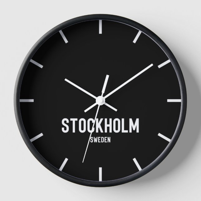 Stockholm Time Zone Newsroom Wall Clock (Front)