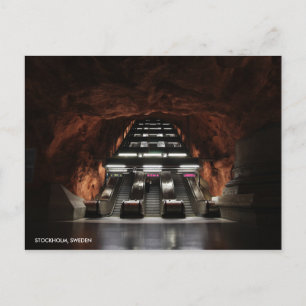 Stockholm Underground I with City Name Postcard