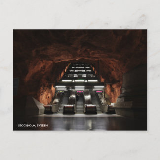 Stockholm Underground I with City Name Postcard