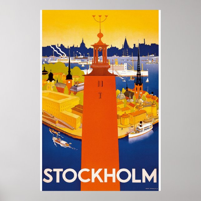 Stockholm Vintage Travel Poster (Front)