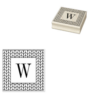 STOCKINETTE FRAME 2.5" Rubber Stamp + Initial