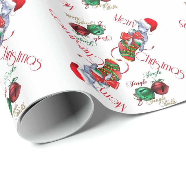 Stocking Baby Goat Christmas Wrapping Paper (Roll Corner)