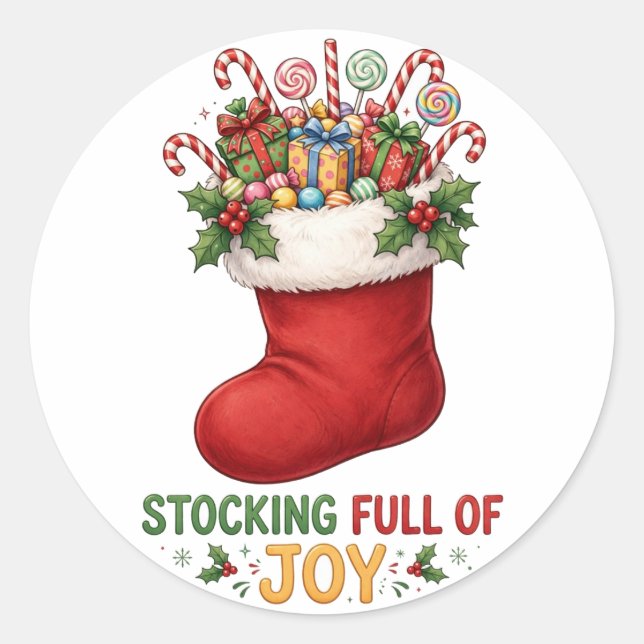 Stocking Full Of Joy Sticker (Front)