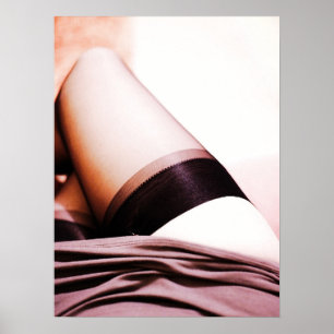 Stocking Legs Revealed Under Skirt Poster