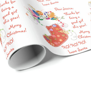 Stocking Letter from Santa Christmas Xmas Wrapping Paper