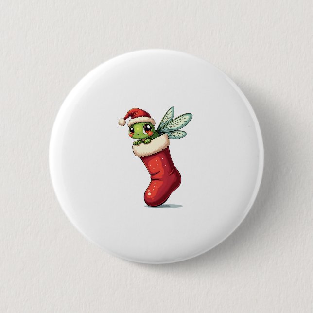 Stocking Stuffer Dragonfly 6 Cm Round Badge (Front)