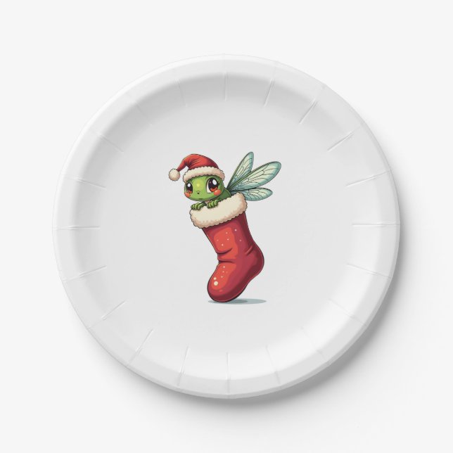 Stocking Stuffer Dragonfly Paper Plate (Front)