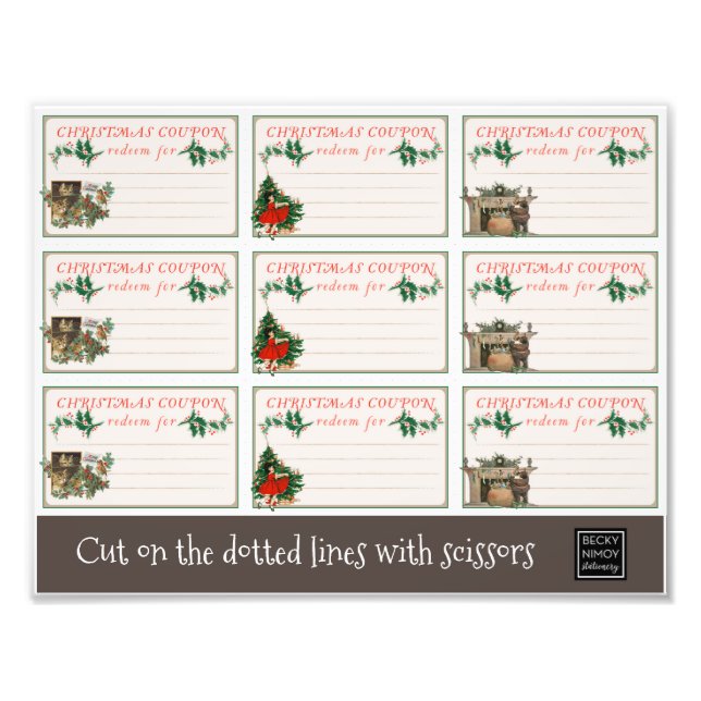 Stocking Stuffers Christmas Coupons Photo Print (Front)