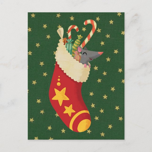 stocking vintage postcard (Front)