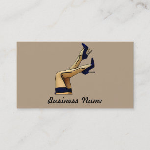 Stockings and Blue Stiletto Heels Business Card
